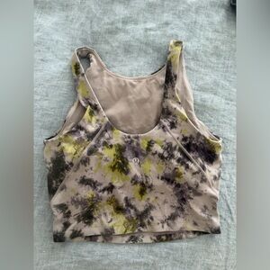 lululemon athletica Tie-Dye Crop Sports Bra in Beige, Olive & Black